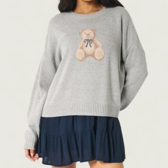 Hollister Sweaters - Hollister Teddy Bear with Blue Bow Sweater